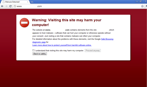 google malware warning
